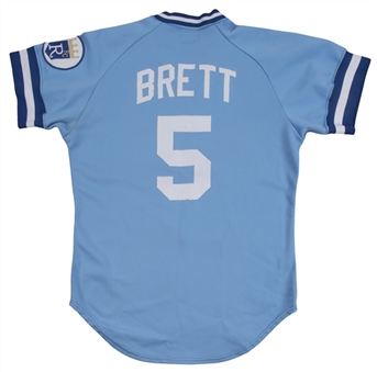 1982 George Brett Game Used & Signed Kansas City Royals Road Jersey (Sports Investors Authentication & Beckett)